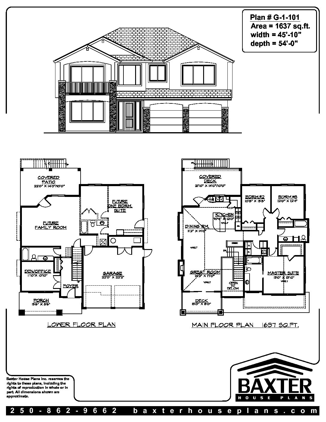 G 1 101 Baxter House Plans